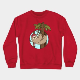 Cute Christmas Sloth Illustration // Festive Animal Cartoon // Sloth Lover Crewneck Sweatshirt